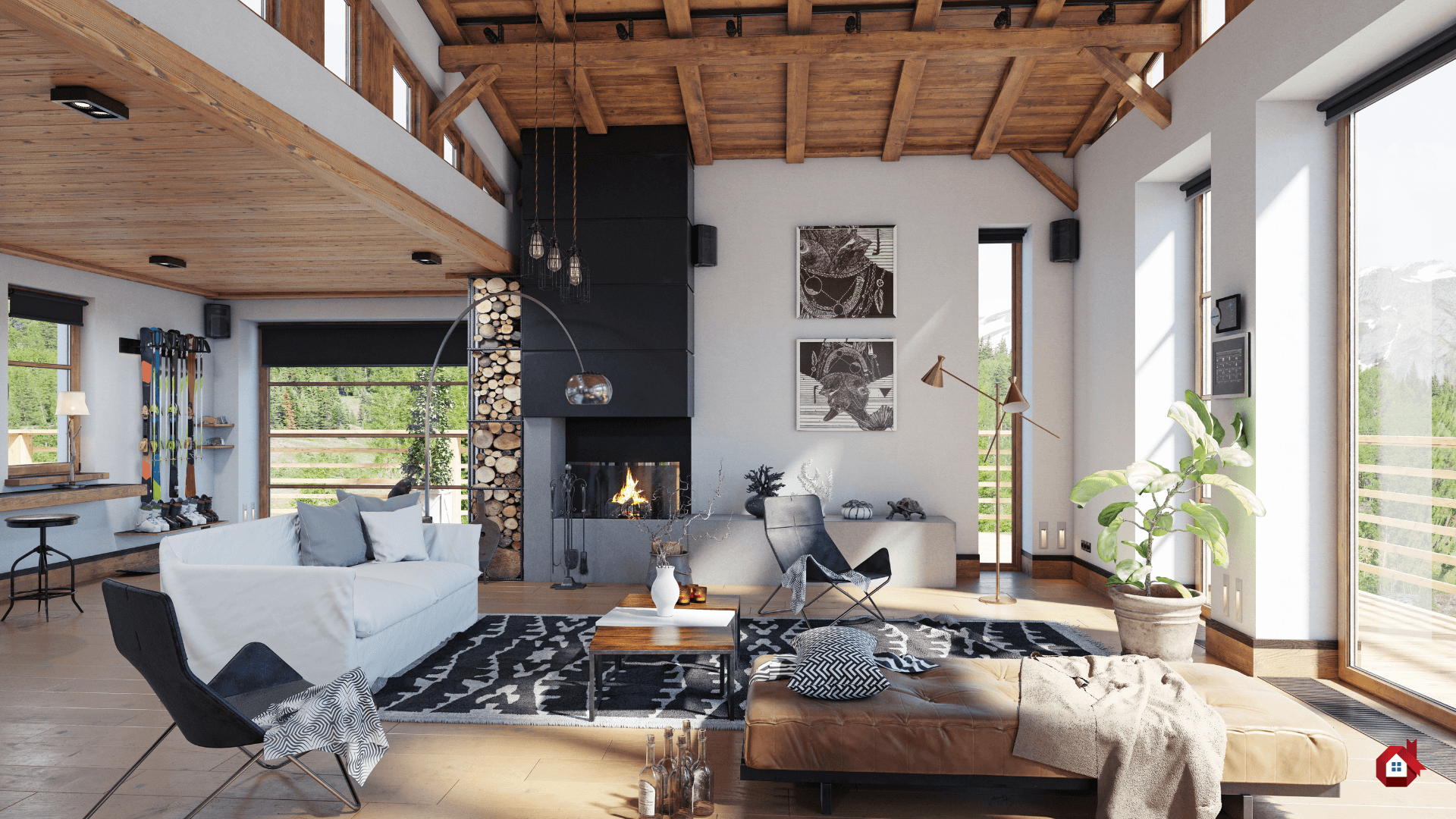 salon moderne et chaleureux&nbsp;