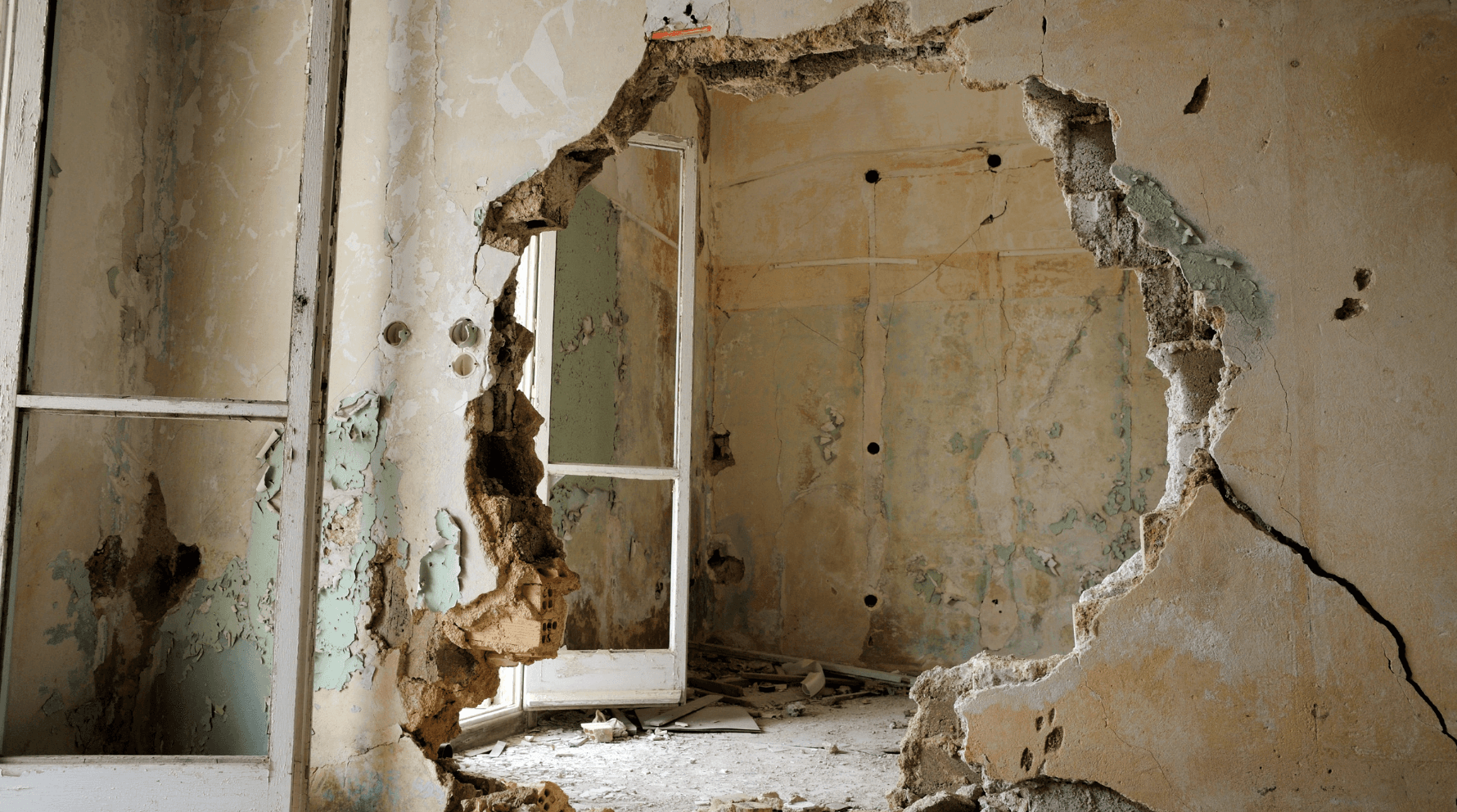 Démolition d'un mur intérieur d'une maison